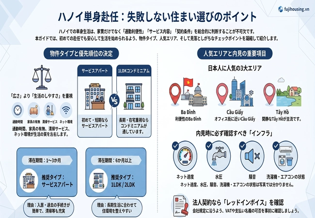 ハノイ単身赴任向け賃貸アパート完全ガイド|日本人の1人暮らしにおすすめ