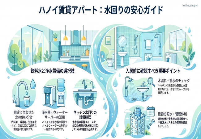ハノイ賃貸アパートの飲料水・浄水器チェックリスト|日本人向け水道水・ウォーターサーバー生活ガイド
